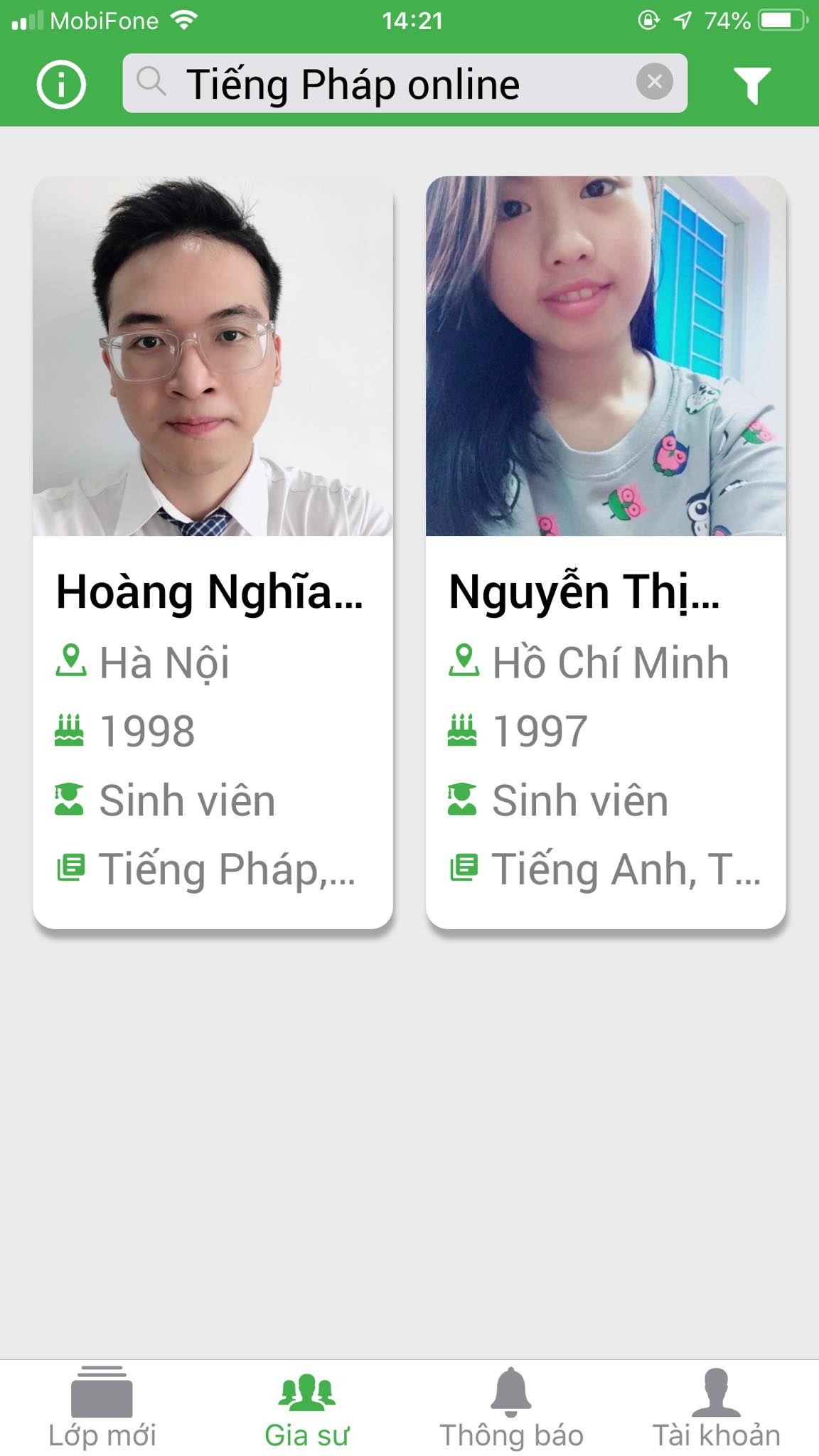 App Daykemtainha.vn tiếng Pháp Online
